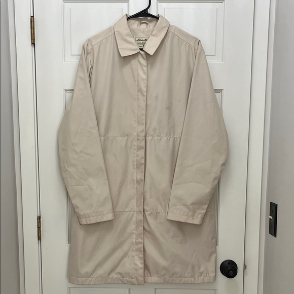 Eddie Bauer Jackets & Blazers - Vintage Eddie Bauer Women's Cream Trench Coat Jacket - Size Large